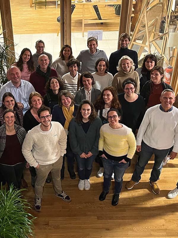 Group of Expanscience employees seen from above